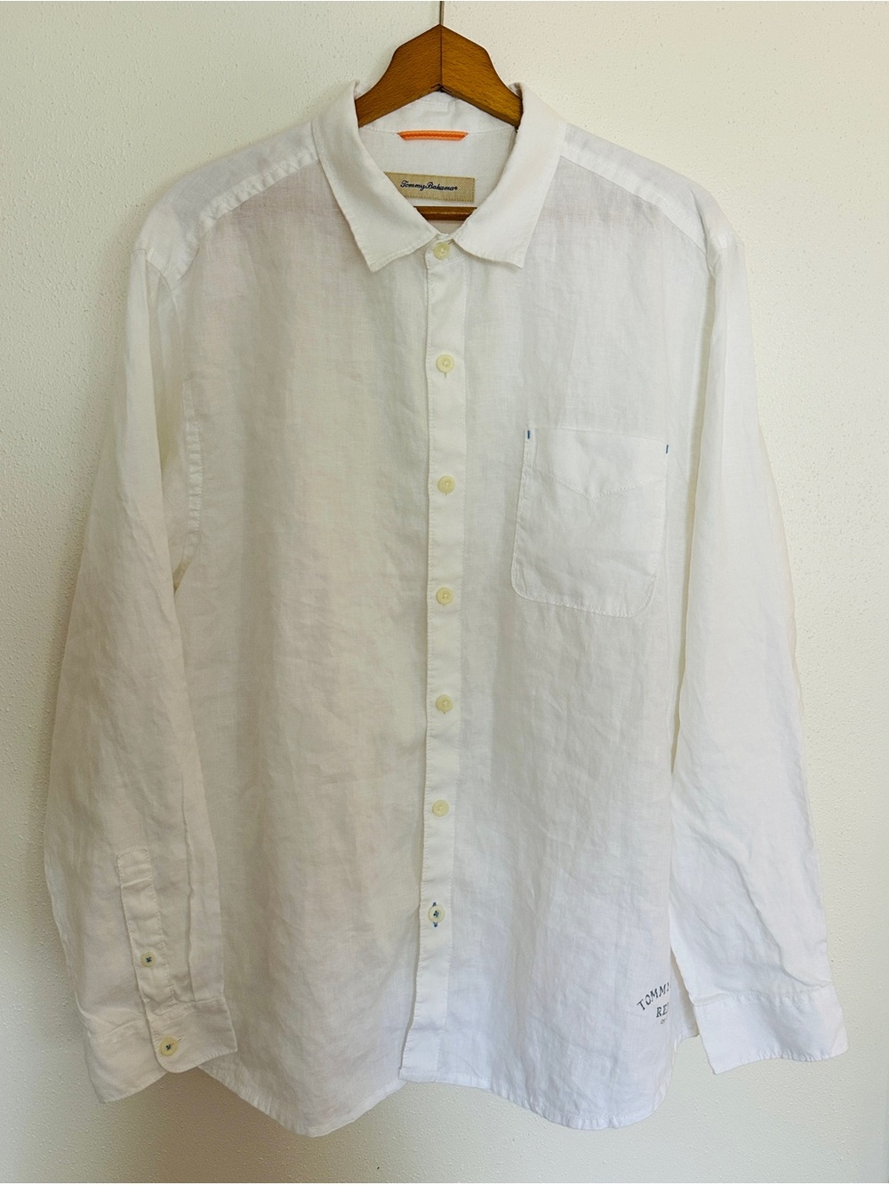 Tommy Bahama White Linen Button-Up Shirt